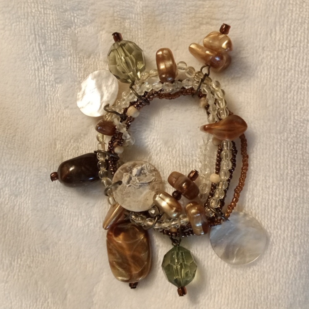 Pair Of Beaded Bangly Bracelets